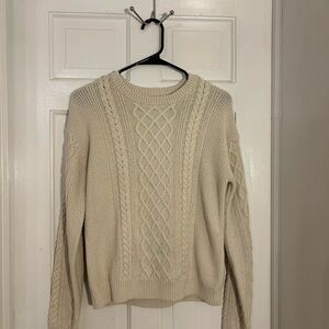 Cream Cable Knit Sweater